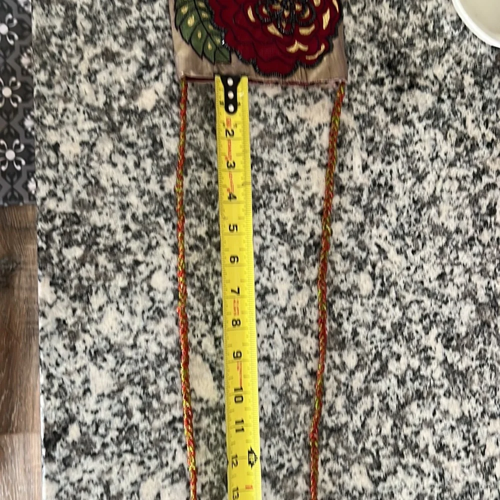 Pierre Urbach beaded rose bag on silk!  Braided Beaded strap!  So cute! - Picture 6 of 10